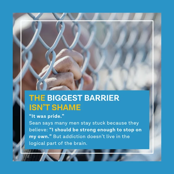 Hands gripping a chain-link fence — Sean Brennan says the biggest barrier to porn addiction recovery isn't shame, it's pride